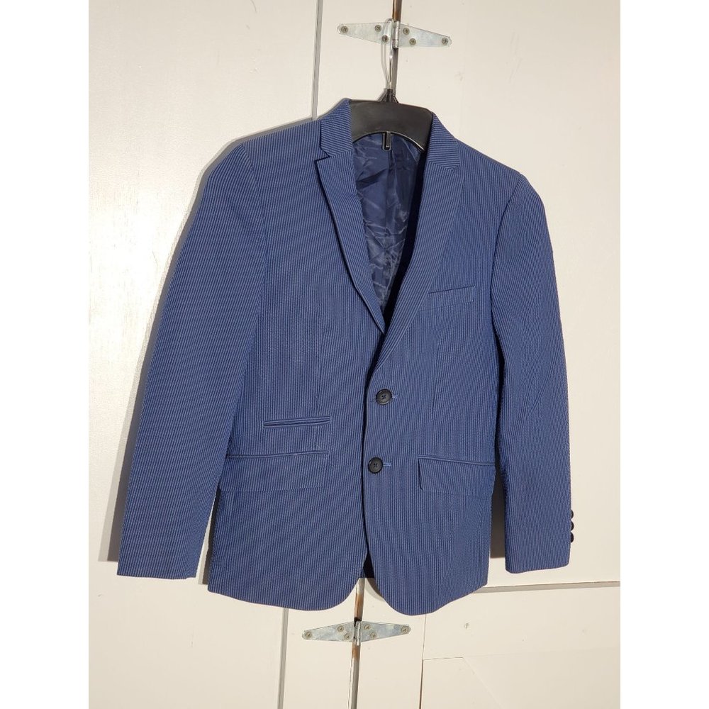 Boys Blue Textured Blazer Jacket